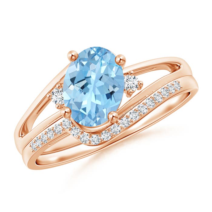 AAAA - Aquamarine / 1.2 CT / 14 KT Rose Gold