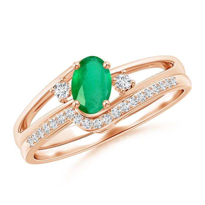 A - Emerald / 0.53 CT / 14 KT Rose Gold