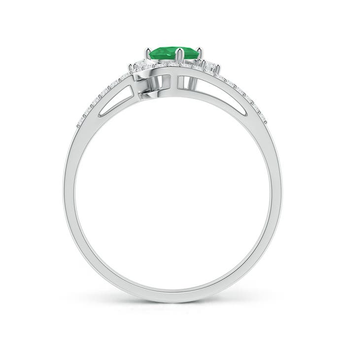 A - Emerald / 0.53 CT / 14 KT White Gold