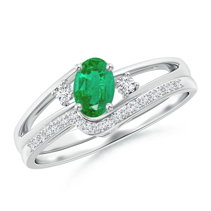 AA - Emerald / 0.53 CT / 14 KT White Gold