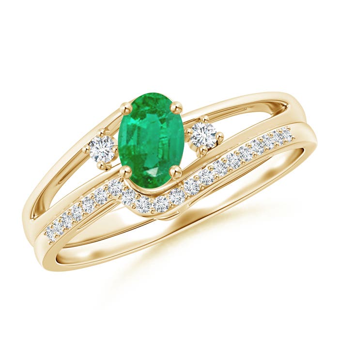 AA - Emerald / 0.53 CT / 14 KT Yellow Gold