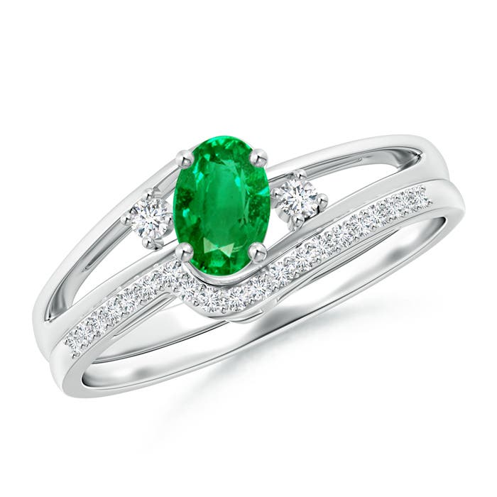 AAA - Emerald / 0.53 CT / 14 KT White Gold