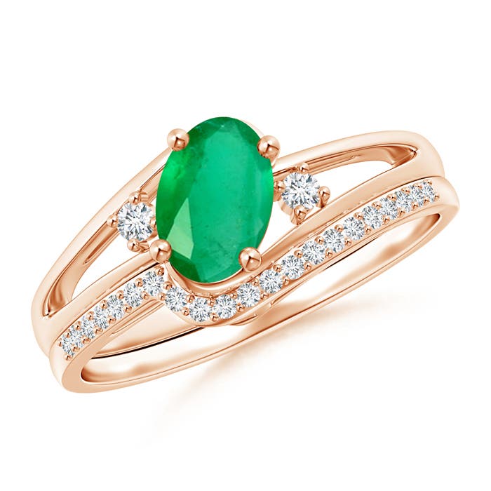 A - Emerald / 0.79 CT / 14 KT Rose Gold