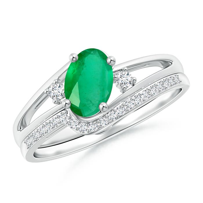 A - Emerald / 0.79 CT / 14 KT White Gold