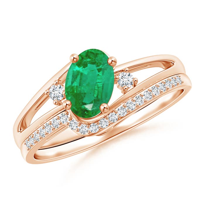 AA - Emerald / 0.79 CT / 14 KT Rose Gold