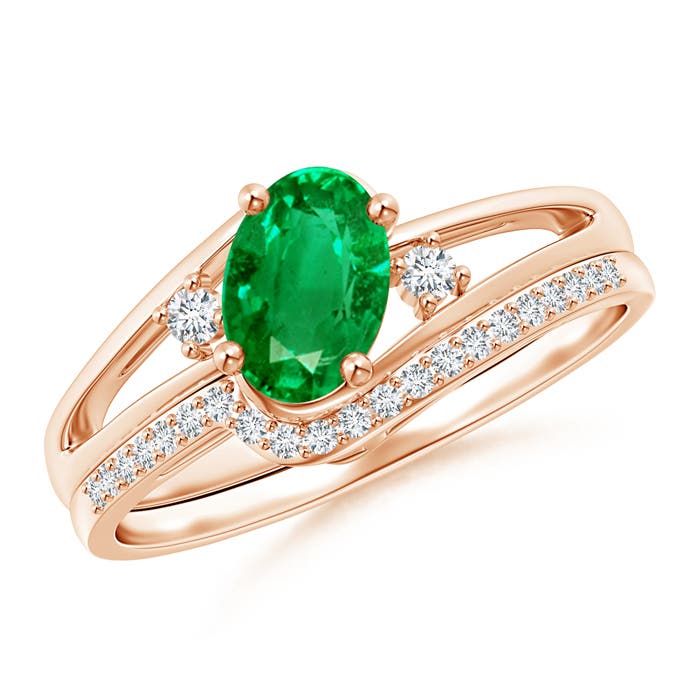 AAA - Emerald / 0.79 CT / 14 KT Rose Gold