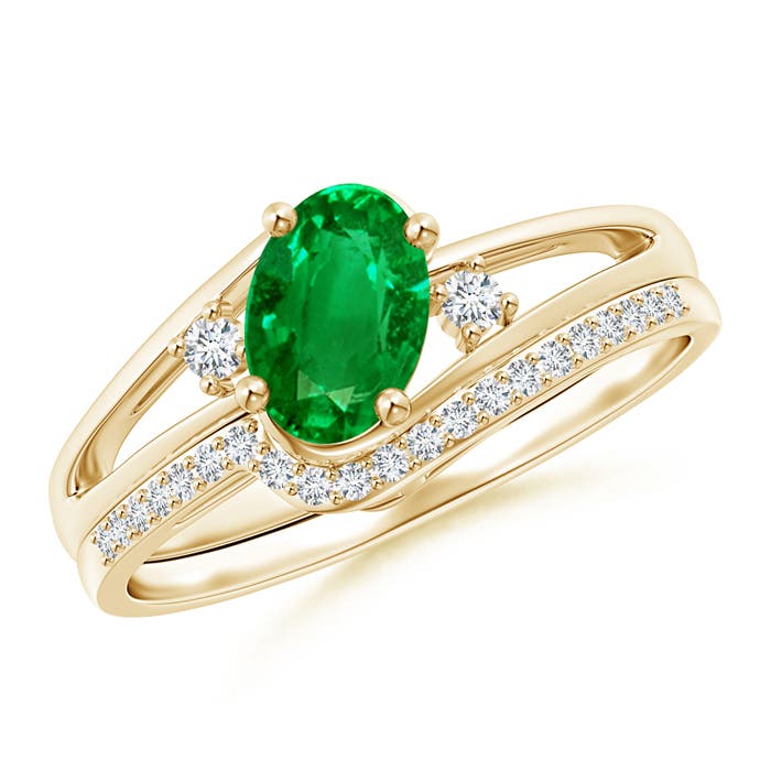 AAAA - Emerald / 0.79 CT / 14 KT Yellow Gold