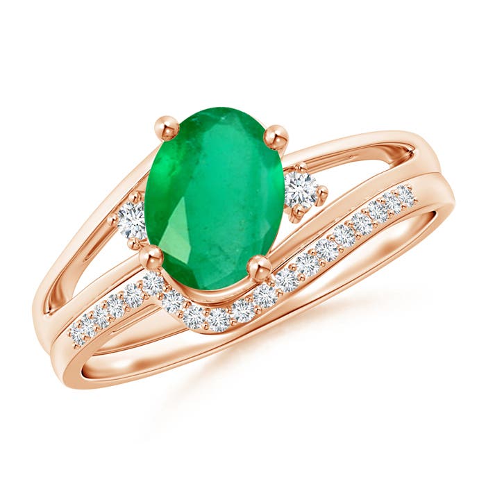 A - Emerald / 1.3 CT / 14 KT Rose Gold