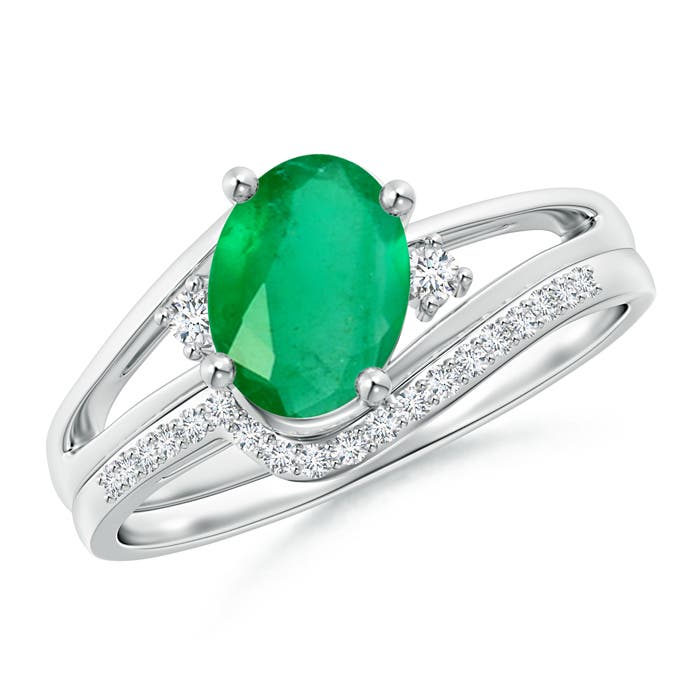 A - Emerald / 1.3 CT / 14 KT White Gold