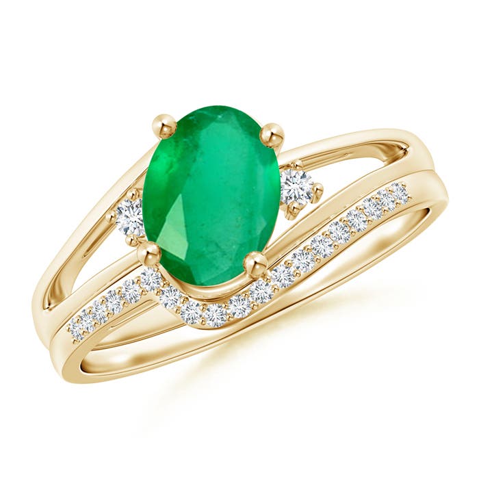 A - Emerald / 1.3 CT / 14 KT Yellow Gold