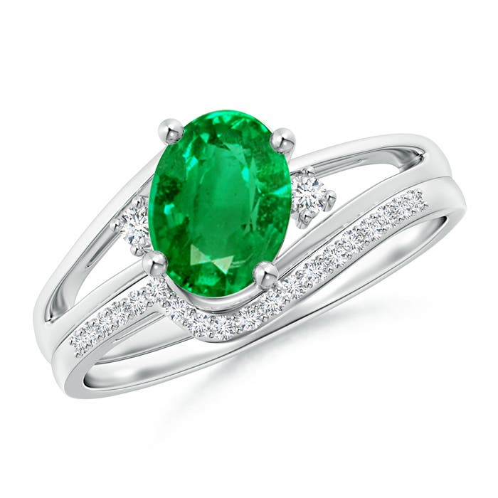 AAA - Emerald / 1.3 CT / 14 KT White Gold