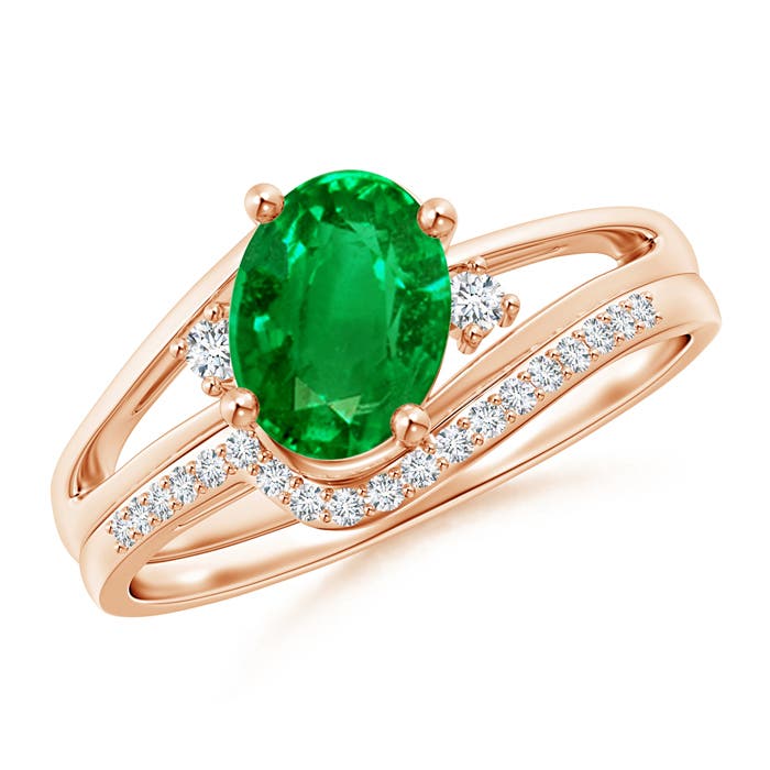 AAAA - Emerald / 1.3 CT / 14 KT Rose Gold