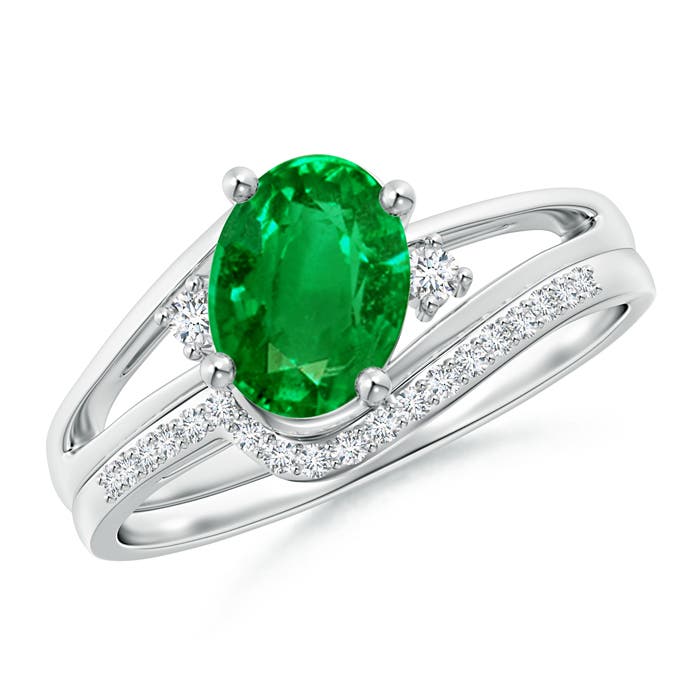 AAAA - Emerald / 1.3 CT / 14 KT White Gold