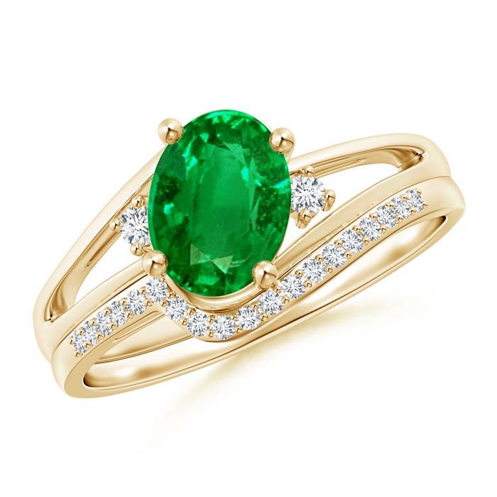 AAAA - Emerald / 1.3 CT / 14 KT Yellow Gold