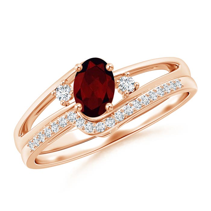 A - Garnet / 0.68 CT / 14 KT Rose Gold