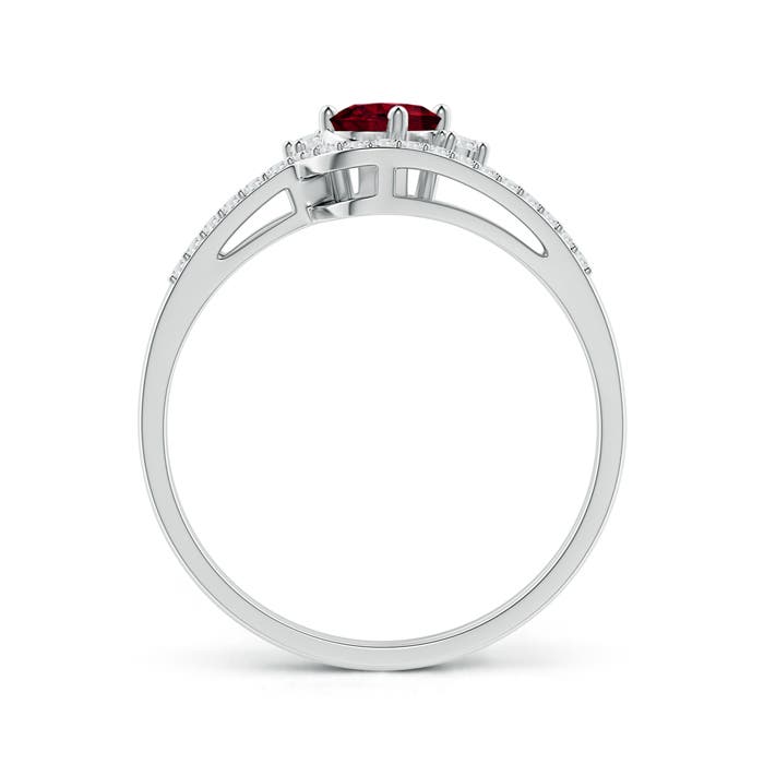 A - Garnet / 0.68 CT / 14 KT White Gold