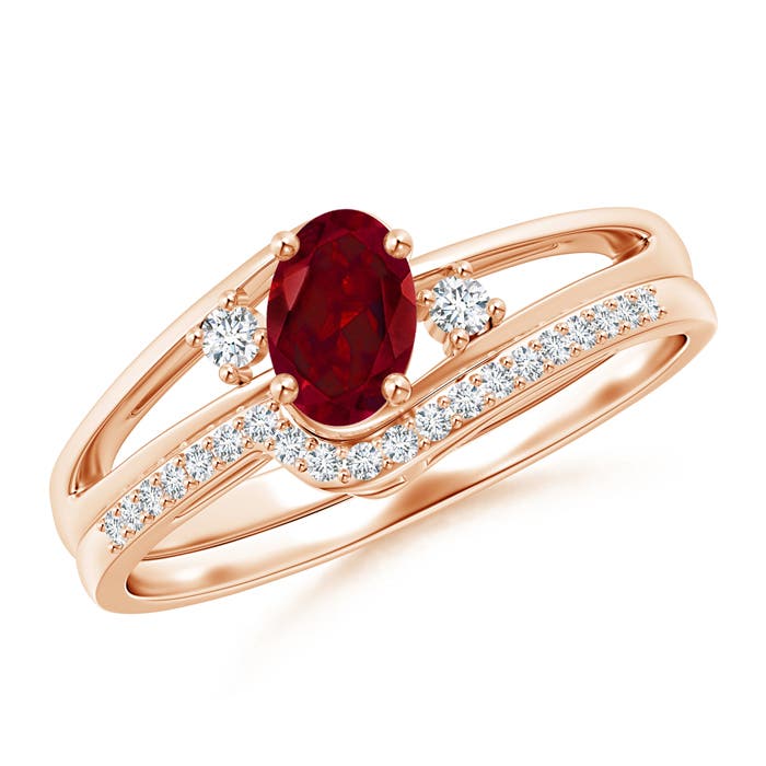 AAA - Garnet / 0.68 CT / 14 KT Rose Gold