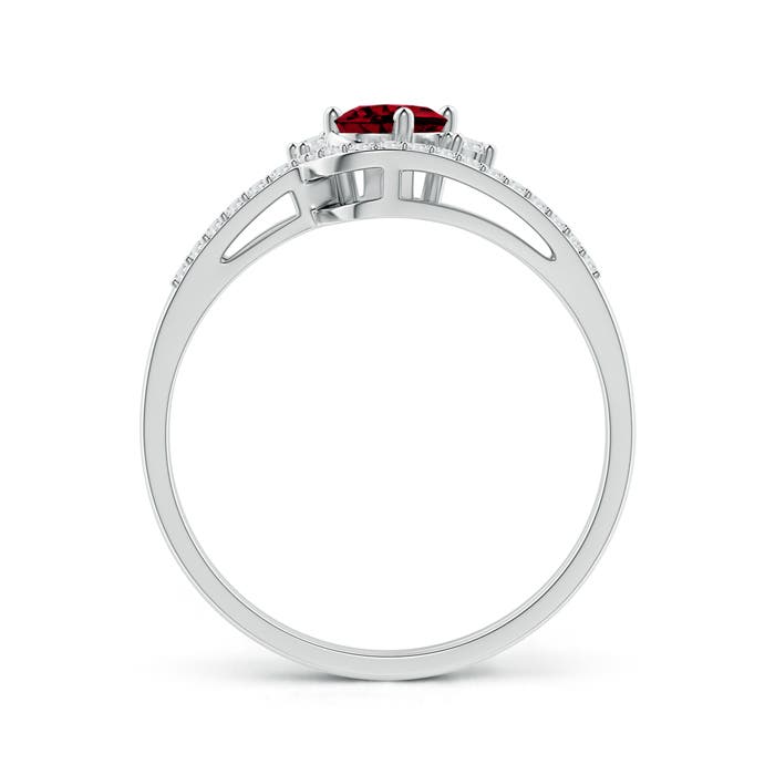 AAAA - Garnet / 0.68 CT / 14 KT White Gold