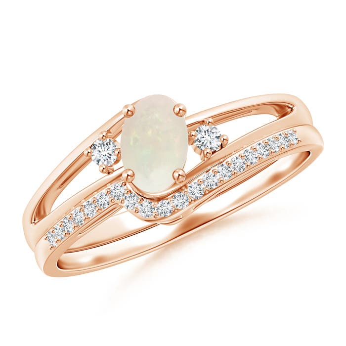 A - Opal / 0.41 CT / 14 KT Rose Gold