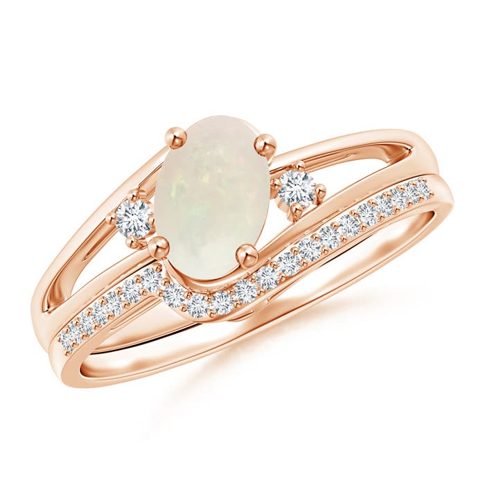 A - Opal / 0.58 CT / 14 KT Rose Gold