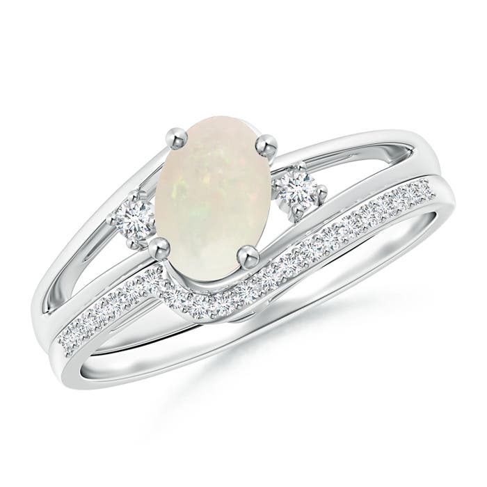 A - Opal / 0.58 CT / 14 KT White Gold