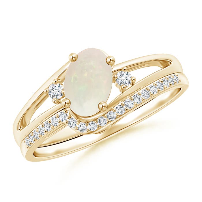 A - Opal / 0.58 CT / 14 KT Yellow Gold