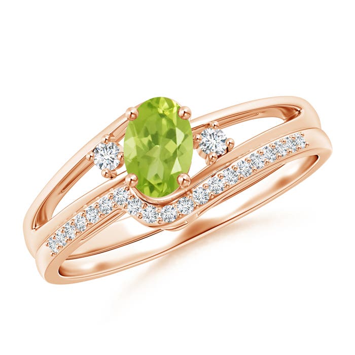 AA - Peridot / 0.61 CT / 14 KT Rose Gold