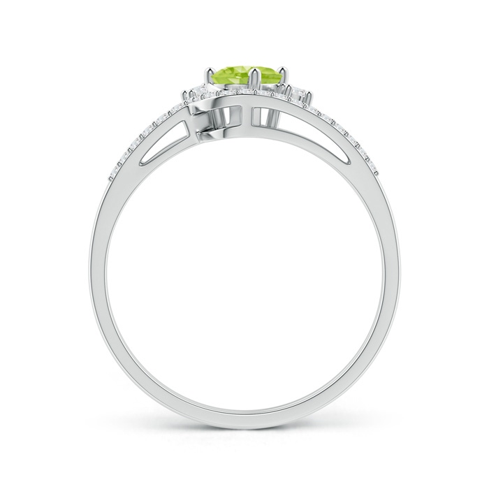 6x4mm AA Oval Peridot and Diamond Wedding Band Ring Set in White Gold product image
