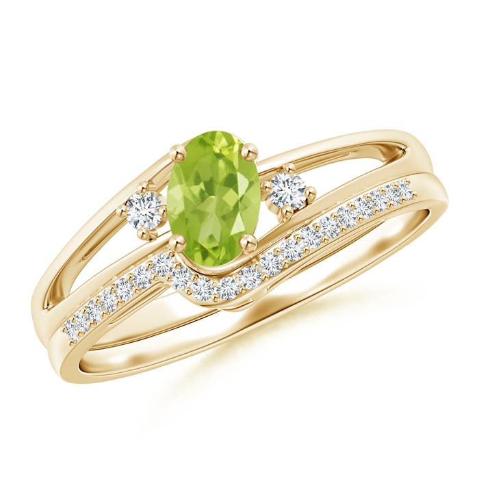 AA - Peridot / 0.61 CT / 14 KT Yellow Gold