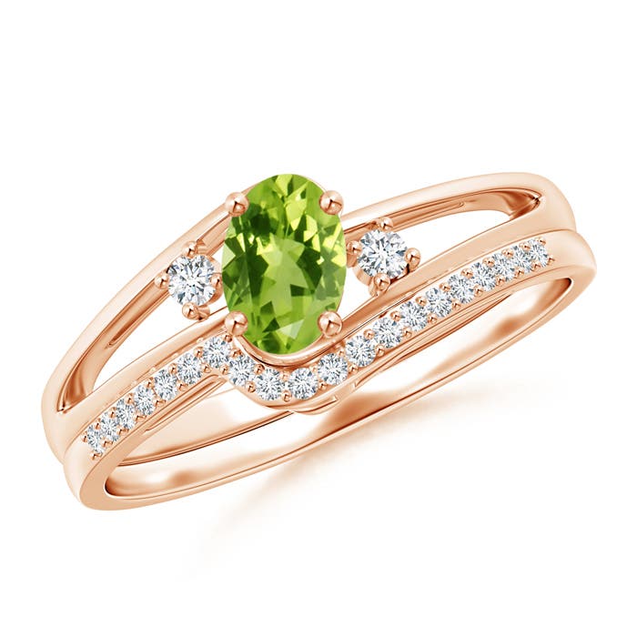 AAA - Peridot / 0.61 CT / 14 KT Rose Gold