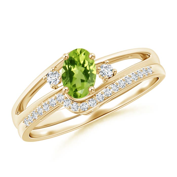 AAA - Peridot / 0.61 CT / 14 KT Yellow Gold