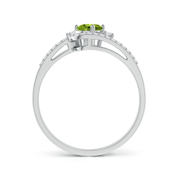 6x4mm AAAA Oval Peridot and Diamond Wedding Band Ring Set in P950 Platinum product image