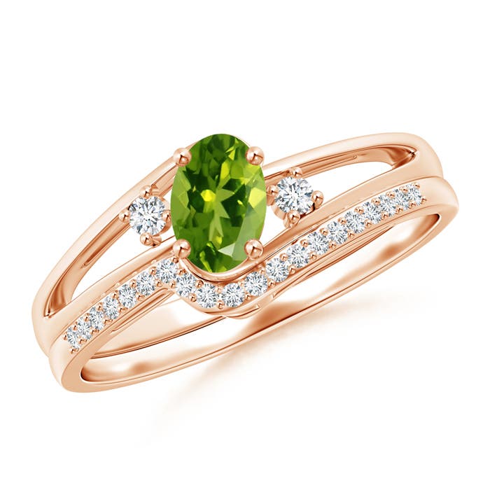 AAAA - Peridot / 0.61 CT / 14 KT Rose Gold