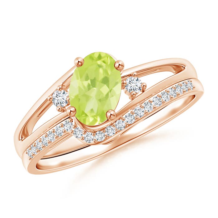 A - Peridot / 0.98 CT / 14 KT Rose Gold