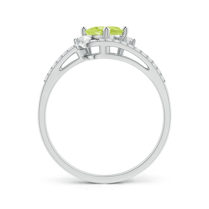 A - Peridot / 0.98 CT / 14 KT White Gold