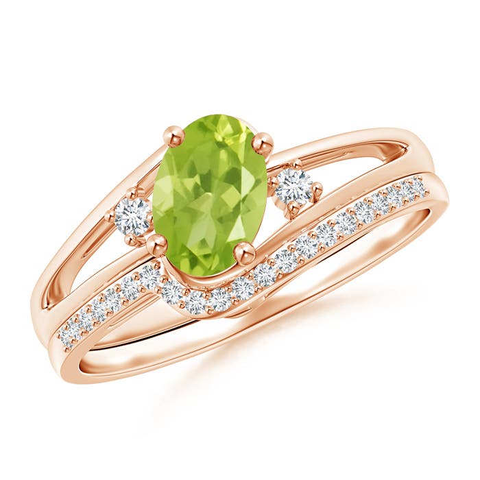 AA - Peridot / 0.98 CT / 14 KT Rose Gold