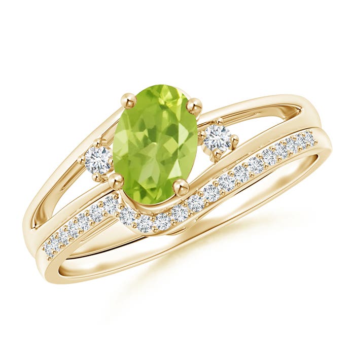 AA - Peridot / 0.98 CT / 14 KT Yellow Gold