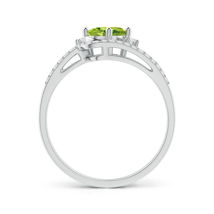 AAA - Peridot / 0.98 CT / 14 KT White Gold