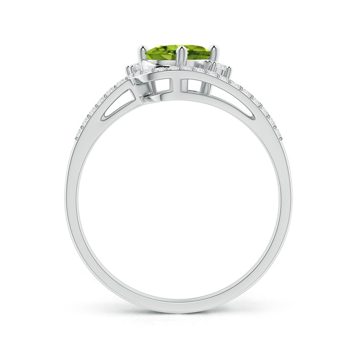7x5mm AAAA Oval Peridot and Diamond Wedding Band Ring Set in P950 Platinum product image