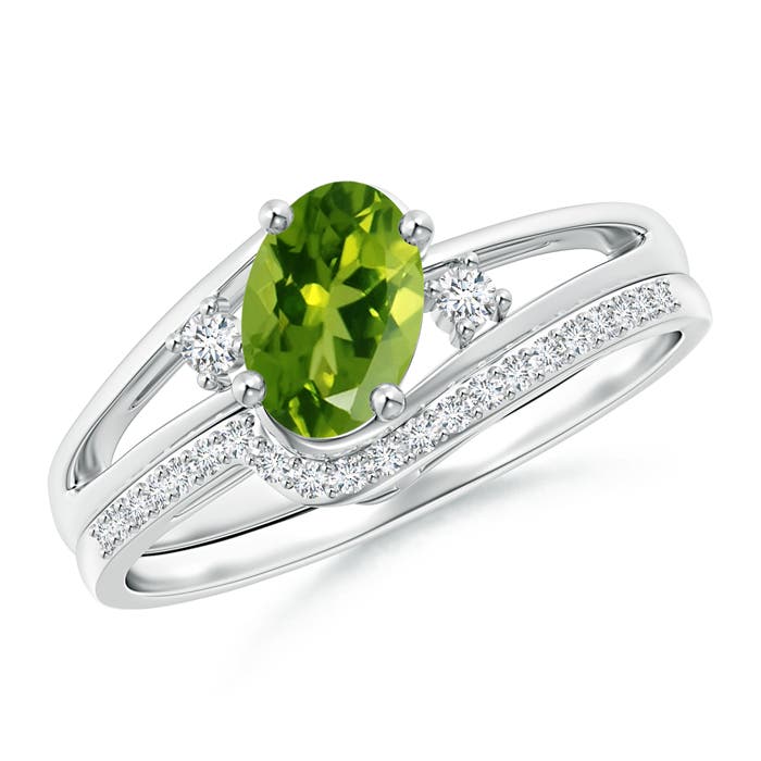 AAAA - Peridot / 0.98 CT / 14 KT White Gold