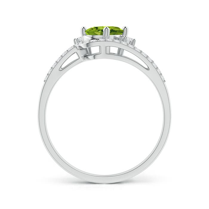 AAAA - Peridot / 0.98 CT / 14 KT White Gold