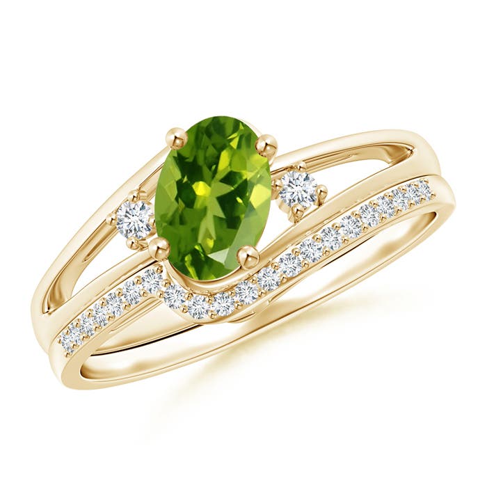 AAAA - Peridot / 0.98 CT / 14 KT Yellow Gold