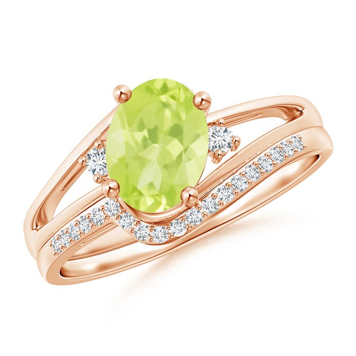 A - Peridot / 1.55 CT / 14 KT Rose Gold