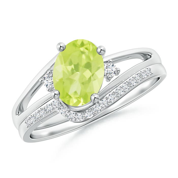 A - Peridot / 1.55 CT / 14 KT White Gold