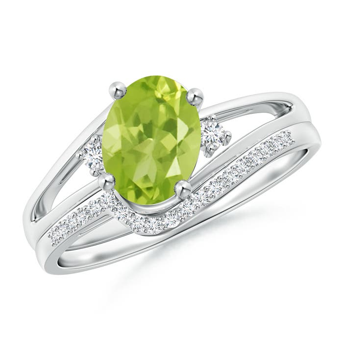 AA - Peridot / 1.55 CT / 14 KT White Gold