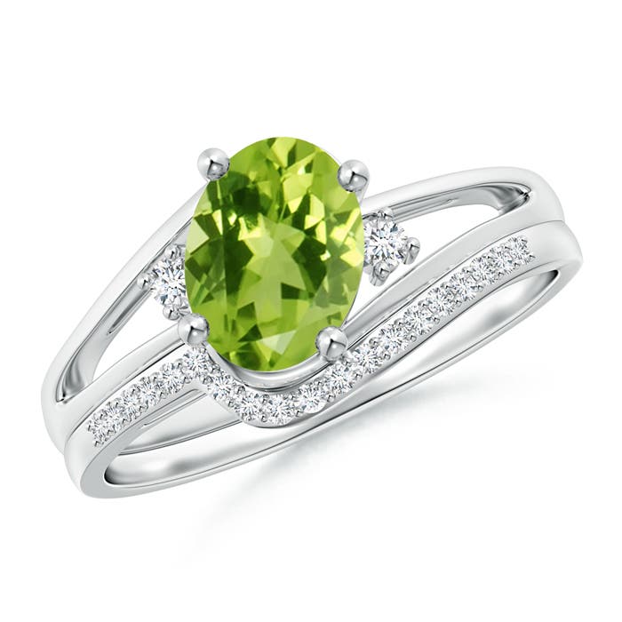 AAA - Peridot / 1.55 CT / 14 KT White Gold