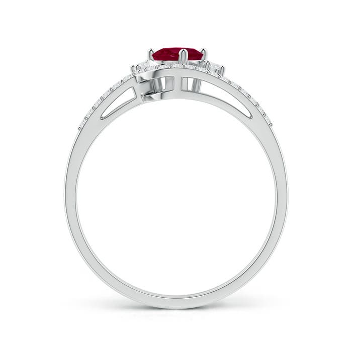 A - Ruby / 0.73 CT / 14 KT White Gold