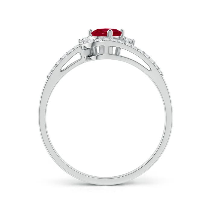 AA - Ruby / 0.73 CT / 14 KT White Gold