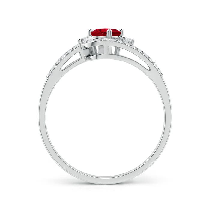 AAA - Ruby / 0.73 CT / 14 KT White Gold