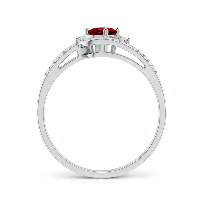 AAAA - Ruby / 0.73 CT / 14 KT White Gold